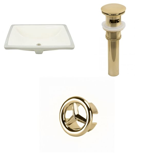 American Imaginations Undermount Sink Set - 20.75-in - Ceramic - Biscuit