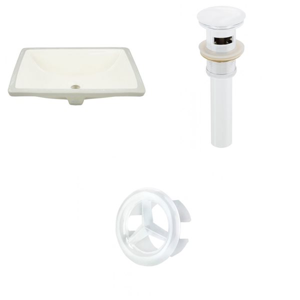 American Imaginations Undermount Sink Set - 20.75-in - Ceramic - Biscuit
