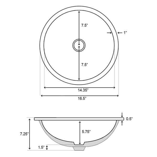 American Imaginations Sink Set - 16.5-in - Ceramic - White