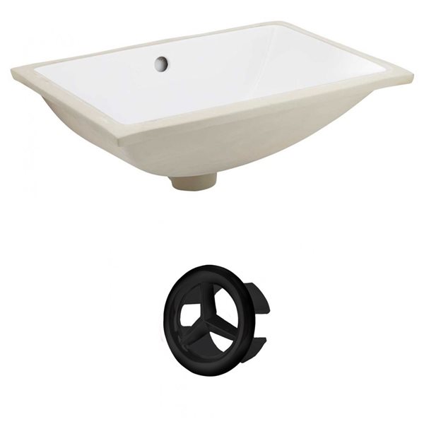 American Imaginations Undermount Sink Set - 20.75-in - Ceramic - White