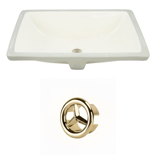 American Imaginations Undermount Sink Set - 18.25-in - Ceramic - Biscuit