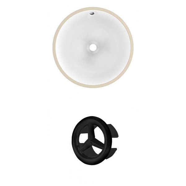 American Imaginations Undermount Sink Set - 16.5-in - Ceramic - White