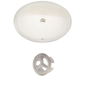 Ens. pour évier sous le comptoir, 19,75", céramique, beige