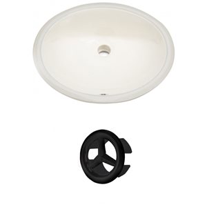 Ens. pour évier sous le comptoir, 19,75", céramique, beige