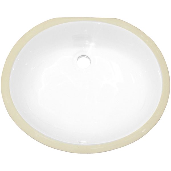 American Imaginations Undermount Sink Set - 19.5-in - Ceramic - White