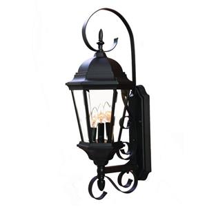 Acclaim Lighting New Orleans 25-in Matte Black 3-Light Outdoor Wall Lantern