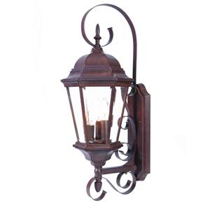 Acclaim Lighting New Orleans 25-in Burled Walnut 3-Light Outdoor Wall Lantern