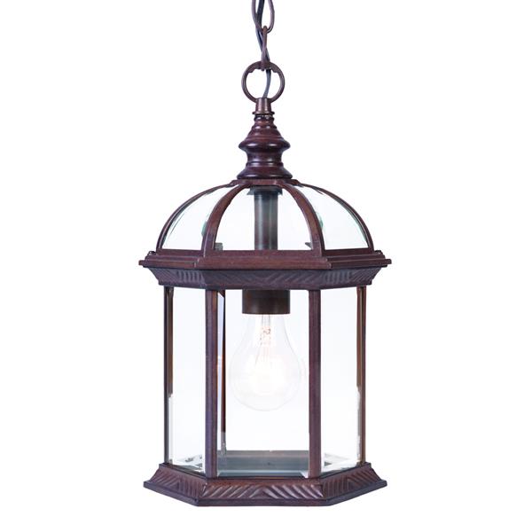 Acclaim Lighting Dover 13.75-in x 	8.00-in Burled Walnut 1 Light Hanging Outdoor Lantern