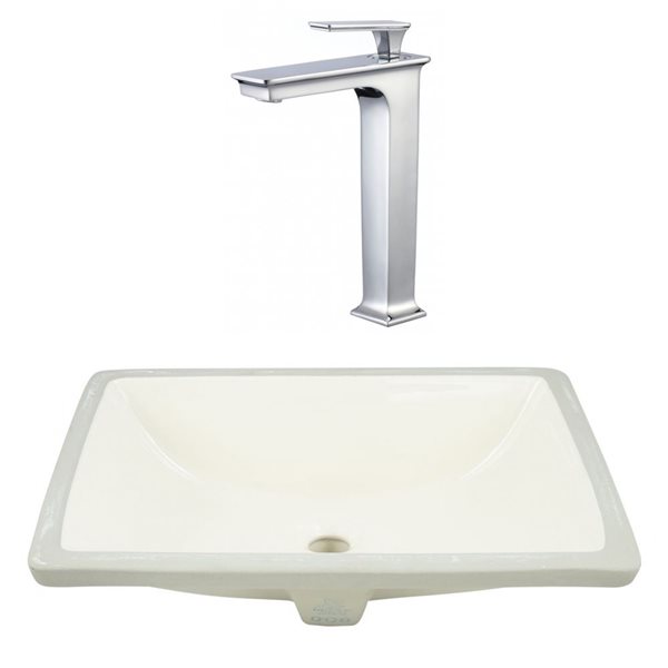 American Imaginations 20.75-In Ceramic White Undermount Sink