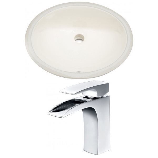 American Imaginations 19.5-in Ceramic Biscuit Undermount Sink Set