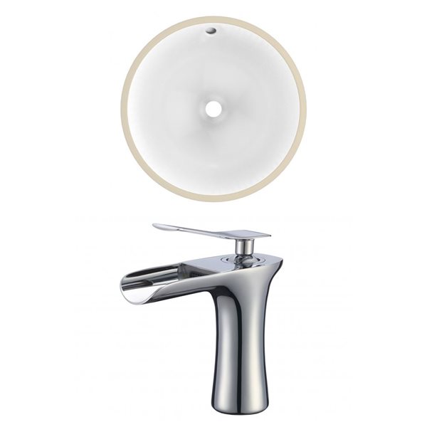 American Imaginations 15.25-in W Round Undermount Sink Set With 1 Hole CUPC Faucet