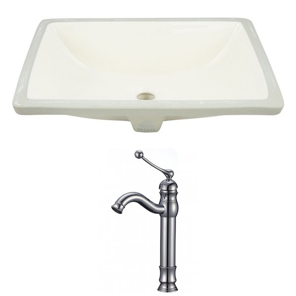 American Imaginations 20.75-in Ceramic Biscuit Sink Set AI-22796 | RONA