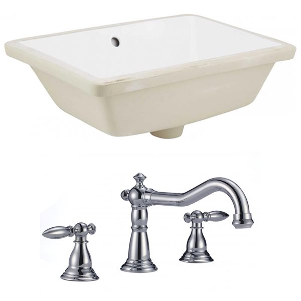 American Imaginations 18.25-in W Rectangle Undermount Sink Set