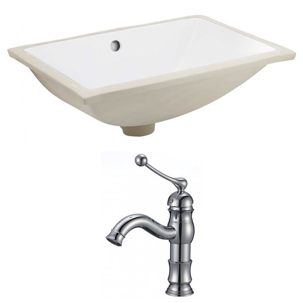 American Imaginations 20.75-in W Rectangle Undermount Sink Set