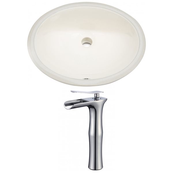 American Imaginations 19.75-in Ceramic Biscuit Undermount Sink Set