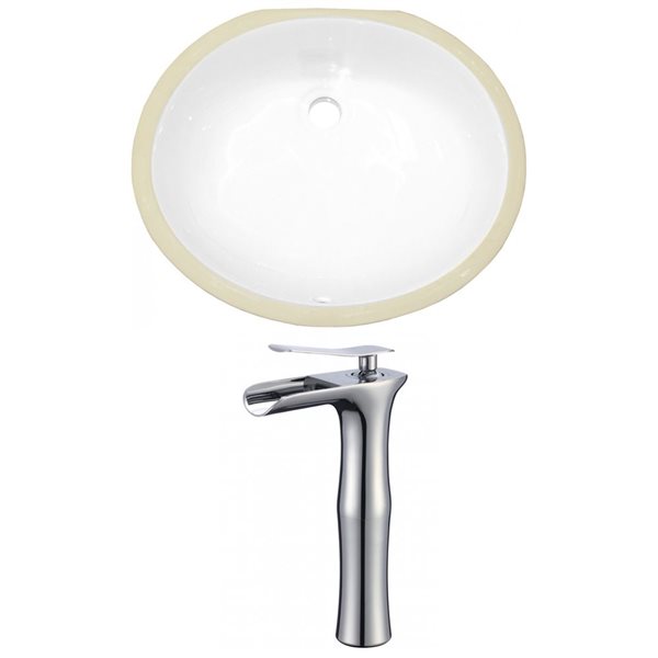 American Imaginations 19.5 Ceramic White Undermount Sink Set