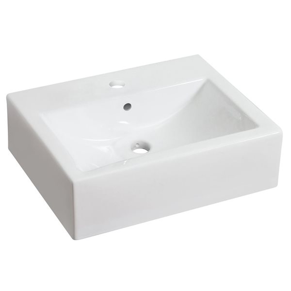 American Imaginations 20.25-in W Rectangle Semi-Recessed Vessel Set ...