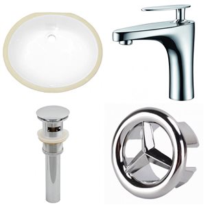 American Imaginations 19.5-in Ceramic White Undermount Sink Set