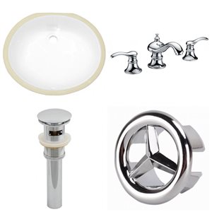 American Imaginations 19.5-in Ceramic White Undermount Sink Set