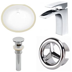 American Imaginations 19.5-in Ceramic White Undermount Sink Set