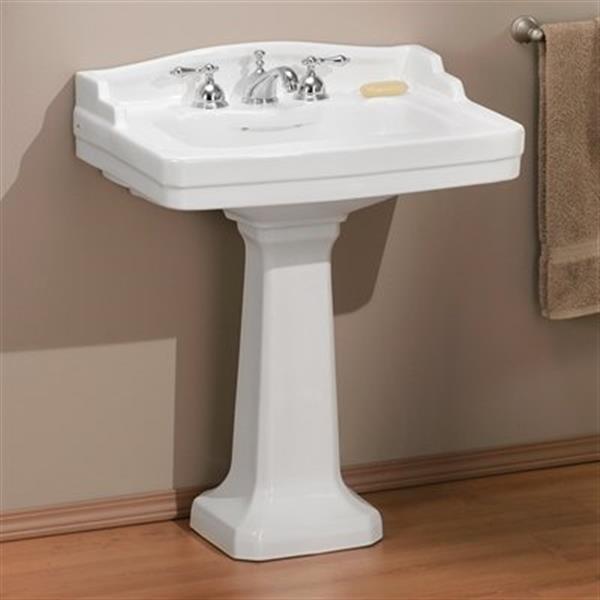 Cheviot Essex Pedestal Bathroom Sink - 24-in x 18-in - White