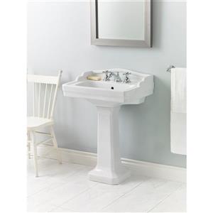Cheviot Essex Pedestal Bathroom Sink - 24-in x 18-in - White