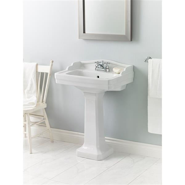 Cheviot Essex Pedestal Bathroom Sink 24" x 18" White 553WH4 RONA