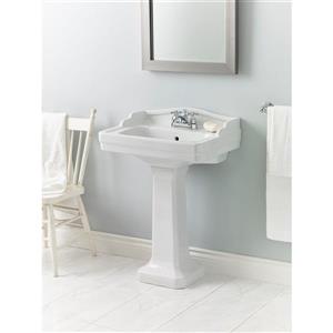 Cheviot Essex Pedestal Bathroom Sink - 24" x 18" - White