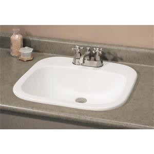 Cheviot Ibiza Drop-In Bathroom Sink - 20 1/2-in x 18 1/8-in - White