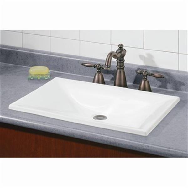 Cheviot Estoril Drop-In Bathroom Sink - 22-in x 15-in - White