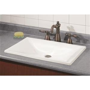 Cheviot Estoril Drop-In Bathroom Sink - 22-in x 15-in - White