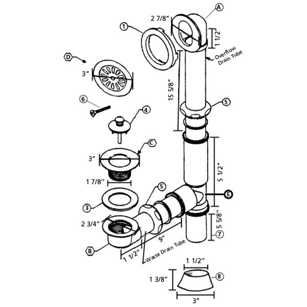 Cheviot Waste/Overflow Lift and Turn - Chrome