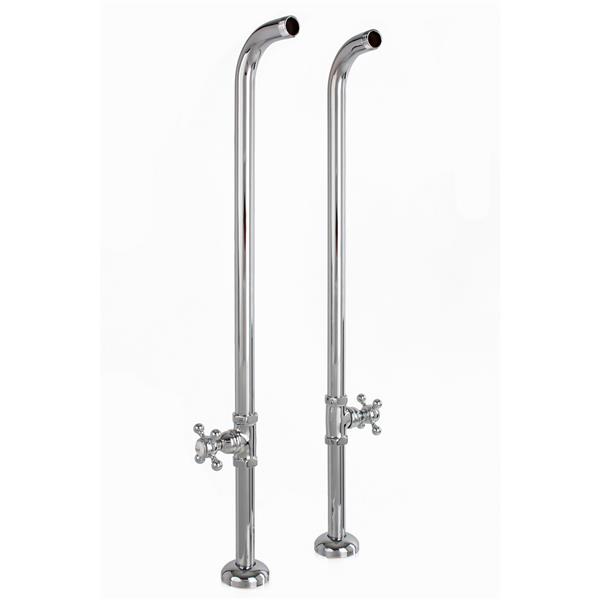 Cheviot Free Standing Water Supply Lines with Stop Valves - Chrome