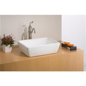 Cheviot Riviera Vessel Bathroom Sink - 15 3/4-in x 15 3/4-in - White