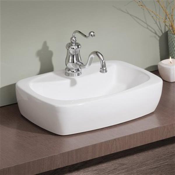 Cheviot Thema Vessel Bathroom Sink - 19 3/4-in x 15-in - White