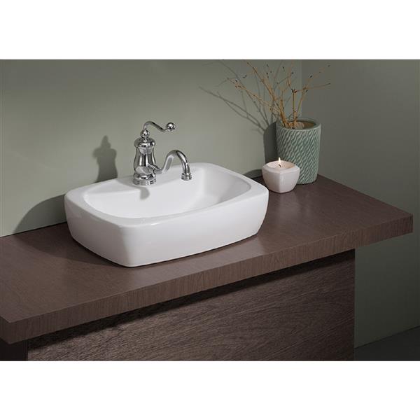 Cheviot Thema Vessel Bathroom Sink - 19 3/4-in x 15-in - White