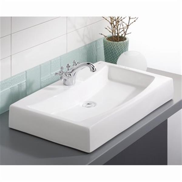 Cheviot Mediterranean Vessel Bathroom Sink - White