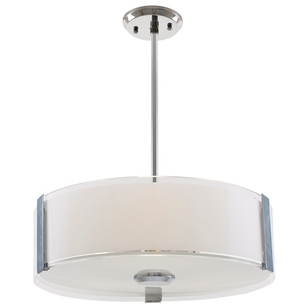 Luminaire suspendu Zurich par DVI, 3 lumières, 16 po x 5 po, chrome