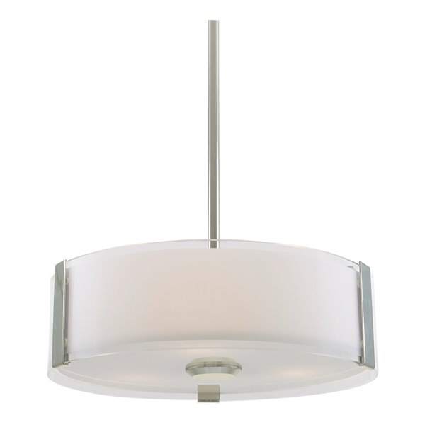 Luminaire suspendu Zurich par DVI, 3 lumières, 20 po x 5 po, nickel satiné