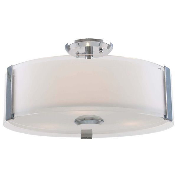 DVI Zurich Modern Flush-Mount Light - 3-Light - Chrome