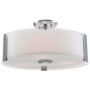 DVI Zurich Modern Flush-Mount Light - 3-Light - Chrome