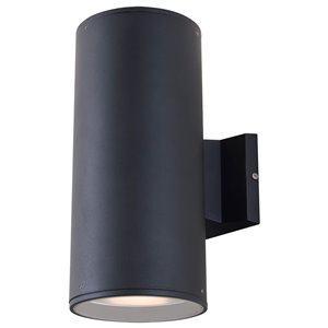 DVI Summerside Cylindrical Hardwired Outdoor Wall Sconce - 12-in - Black