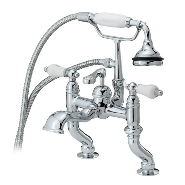 Cheviot Rim Mount Bathtub Filler with Hand Shower - Chrome