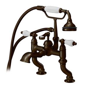 Cheviot Rim Mount Bathtub Filler with Hand Shower - Antique Bronze