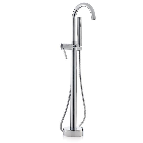 Cheviot Contemporary Bathtub Filler with Hand Shower - Chrome