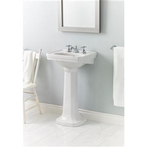 Cheviot Mayfair Pedestal Bathroom Sink - 20" x 16" - White