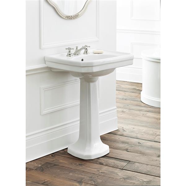 Cheviot Mayfair Pedestal Bathroom Sink - 25" x 20 1/2" - White