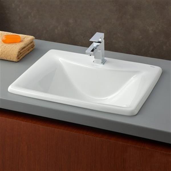 Cheviot Bali Drop-In Bathroom Sink - 21 1/4-in x 17 1/2-in - White