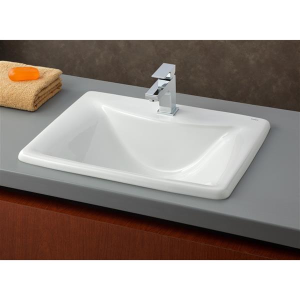 Cheviot Bali Drop-In Bathroom Sink - 21 1/4-in x 17 1/2-in - White