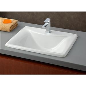 Cheviot Bali Drop-In Bathroom Sink - 21 1/4-in x 17 1/2-in - White